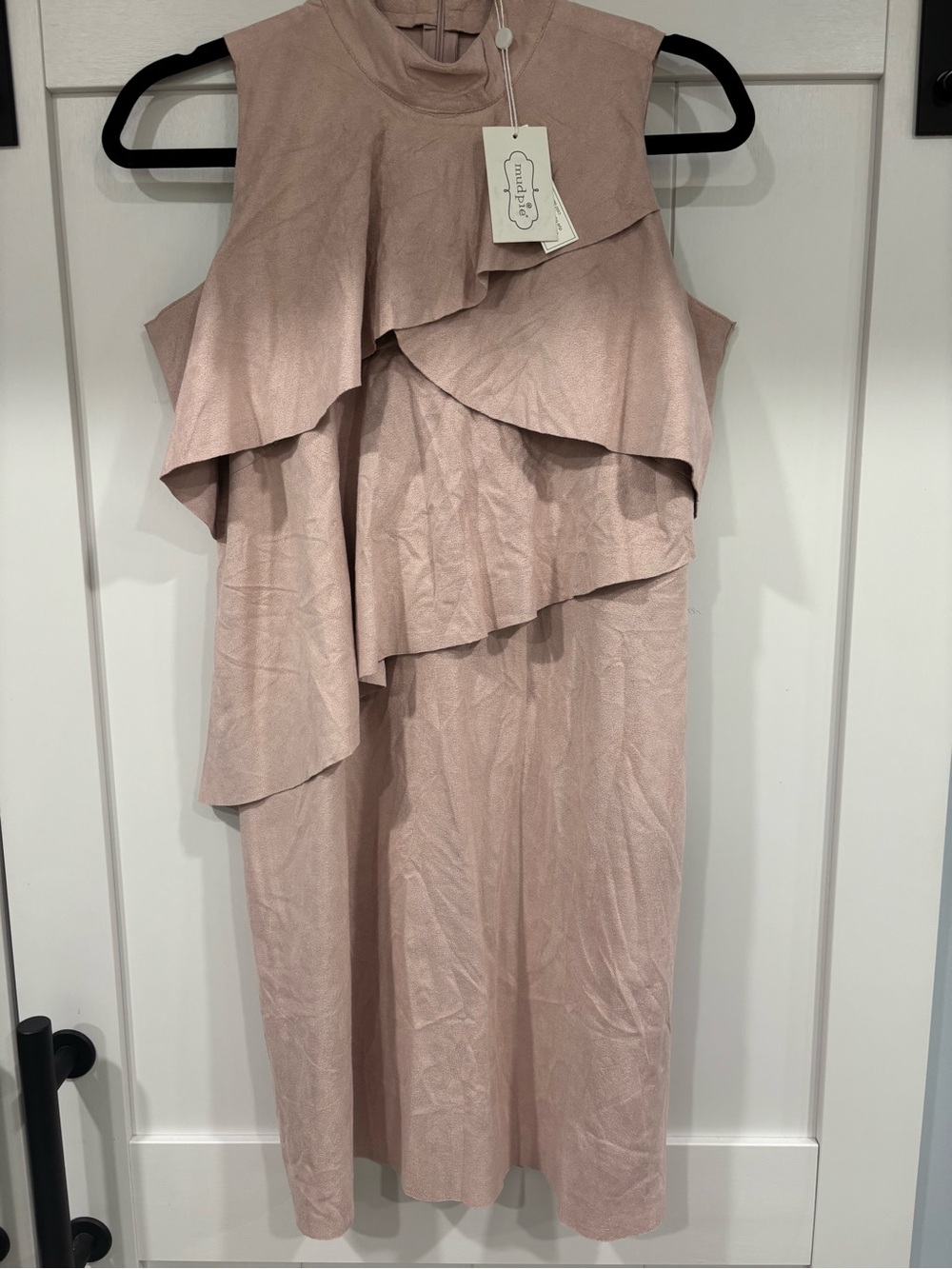 Mud Pie Sleeveless Ruffle Midi Dress in Blush Pink